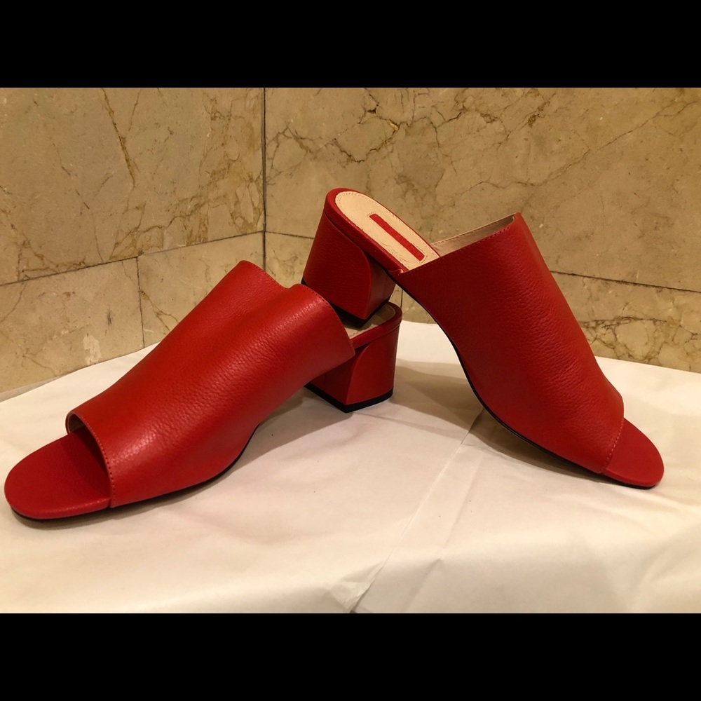 Top Shop Red Mule Sandal